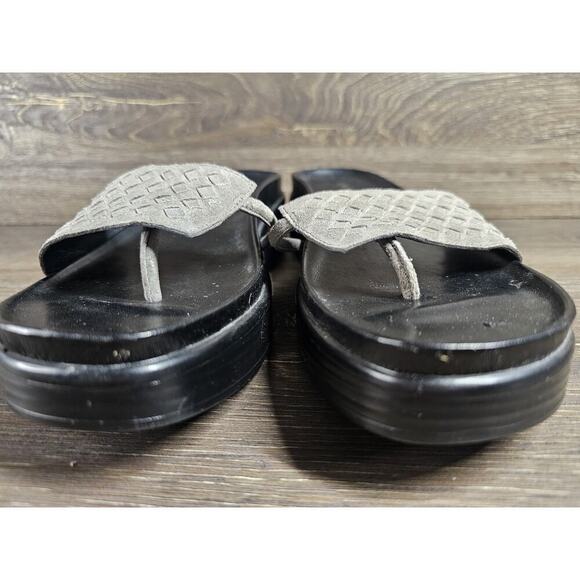 Donald Pliner FIFI Thong Sandal Woven Slide Gray Leather size 8.5 - Picture 4 of 10